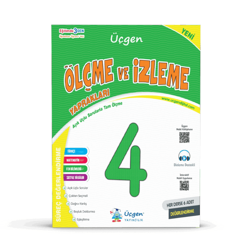 4.SINIF – SÜREÇ ve ÖLÇME DEĞERLENDİRME – Sınav Kitabı – Her Ders için 6 Sınav – Tam Ölçme Yaprakları