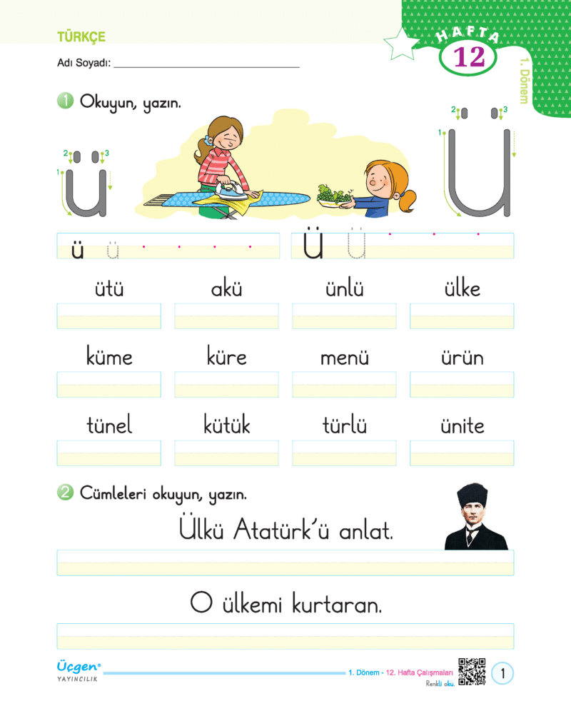 1.Sınıf - Hafta Sonu - 1. Dönem - Ödev ve Çalışma Yaprakları 18 Hafta - Görsel 7