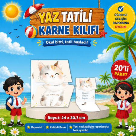 KEDİ - Gelişim Raporu Karne Kılıfı (20'li Set)